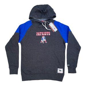 Mitchell & Ness New England Patriots Hoodie Womens L Gray Pat‎ Patriot Throwback